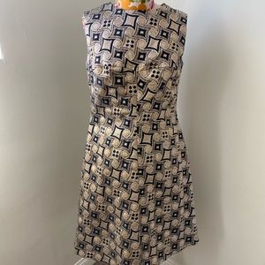 French Vintage 1920s Art Deco gold dress